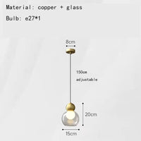 suspension moderne en verre transparent décorative et réglable