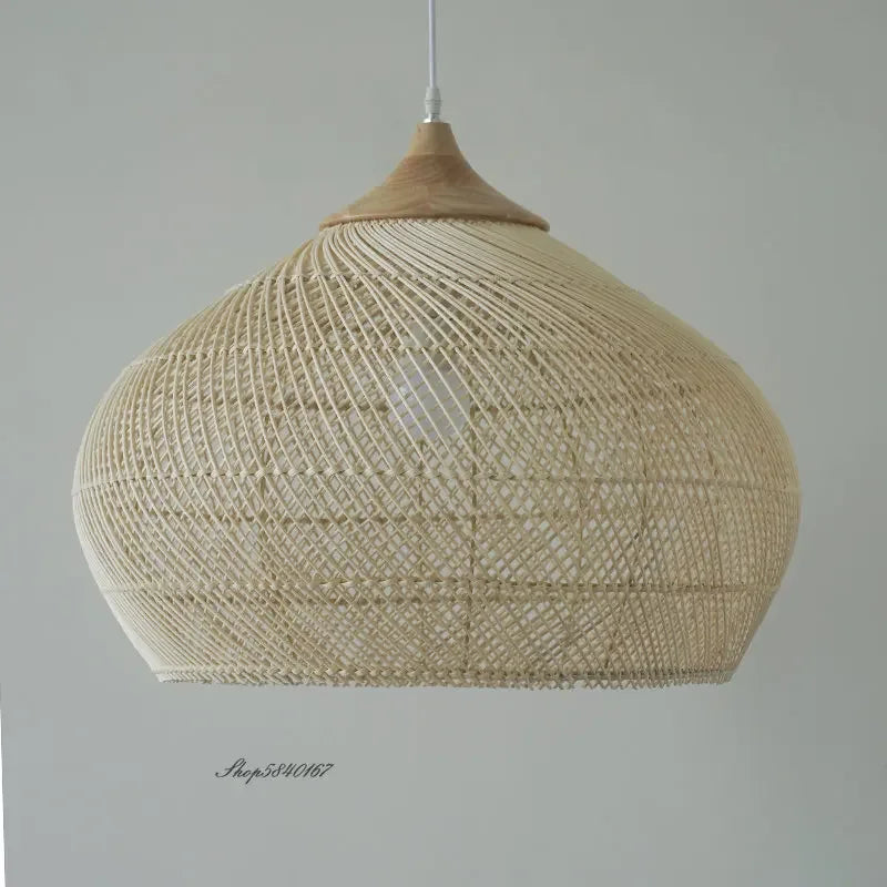 Suspension vintage d'Asie du Sud-Est Lampes en rotin de haute qualité Salon Restaurant Cuisine Luminaires Loft Luminaires - vue 3 sur 21