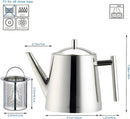 Theiere acier inox infuseur amovible 11l design moderne