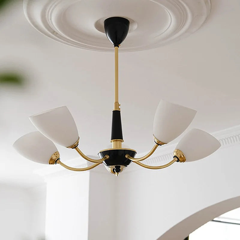 lustre moderne design nordique vintage en verre à LED - vue 4 sur 11