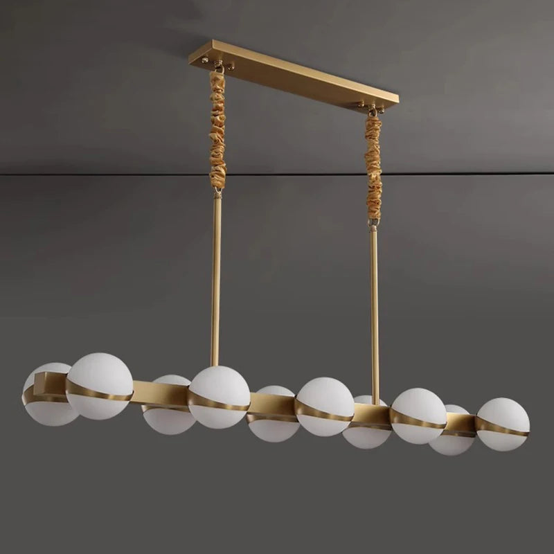 Lustre doré design intérieur moderne LED - vue 5 sur 9