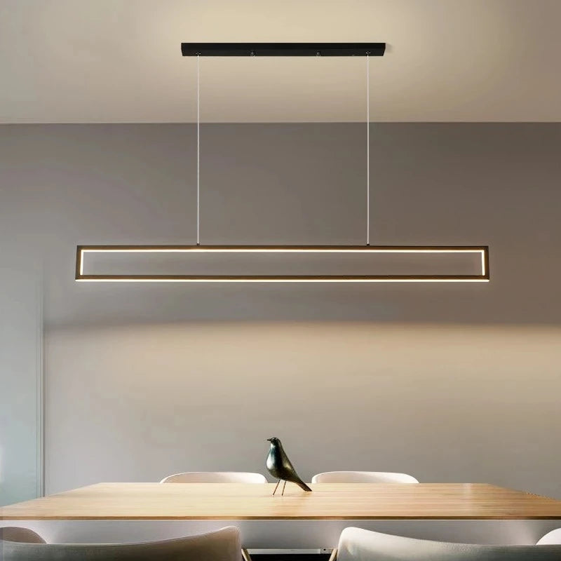 Modern LED black dimming living room light used for hanging decoration of restaurant, coffee shop, bar lighting fixtures - vue 4 sur 8