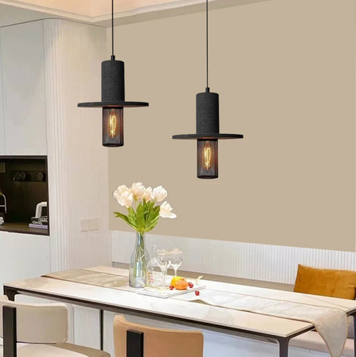 lampe suspendue vintage en ciment pour