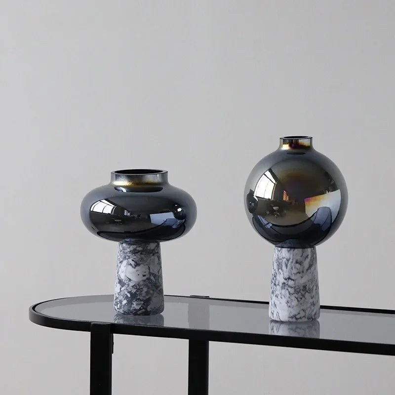 vase en verre marbré style chinois pour décoration intérieure élégante - vue 4 sur 8