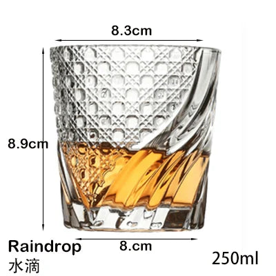 Verres whisky relief épais style cristal résistants élégants