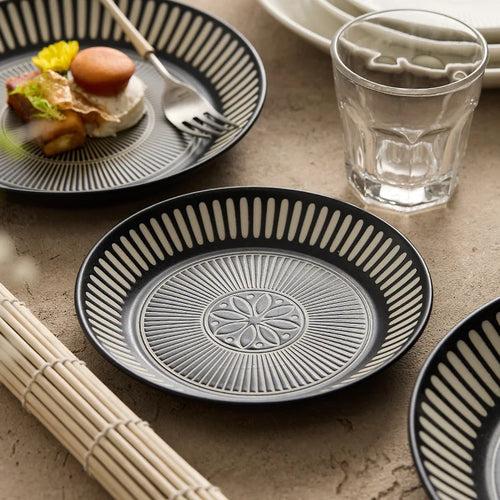 Assiette ceramique relief style japonais retro premium