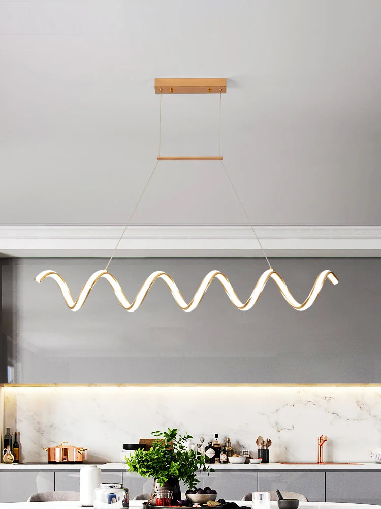 lustre postmoderne nordique en forme de vague pour intérieur - vue 6 sur 8