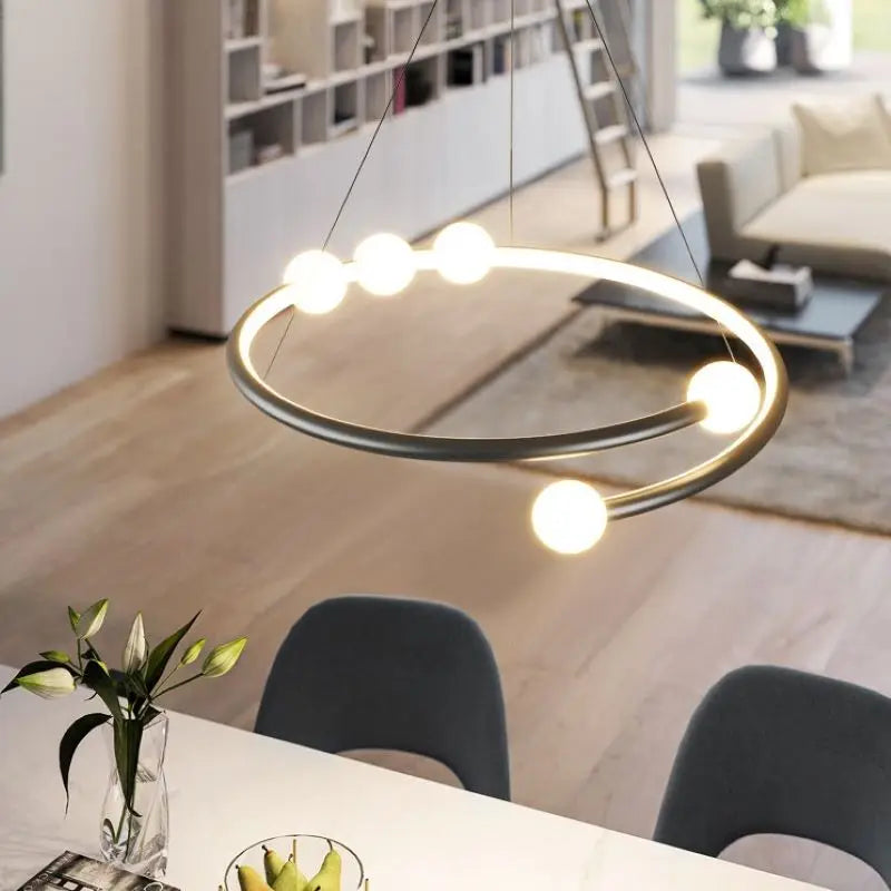 lustre minimaliste en verre design pour éclairage moderne - vue 4 sur 10