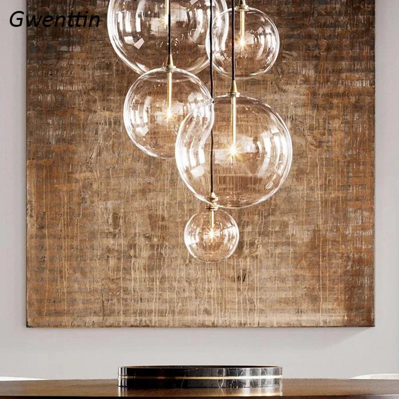 suspension en verre transparent pour un éclairage moderne décoratif - vue 4 sur 10