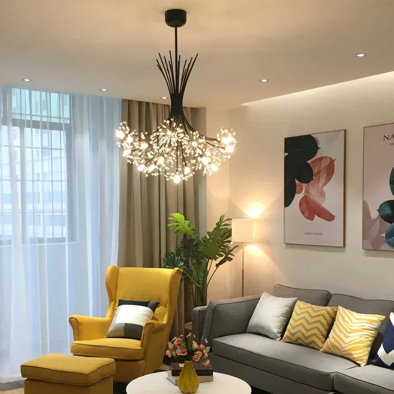 Dandelion Chandelier Nordic Pendant Lamp Ceiling Suspension Hanging Light for Living Ding Room - vue 6 sur 10