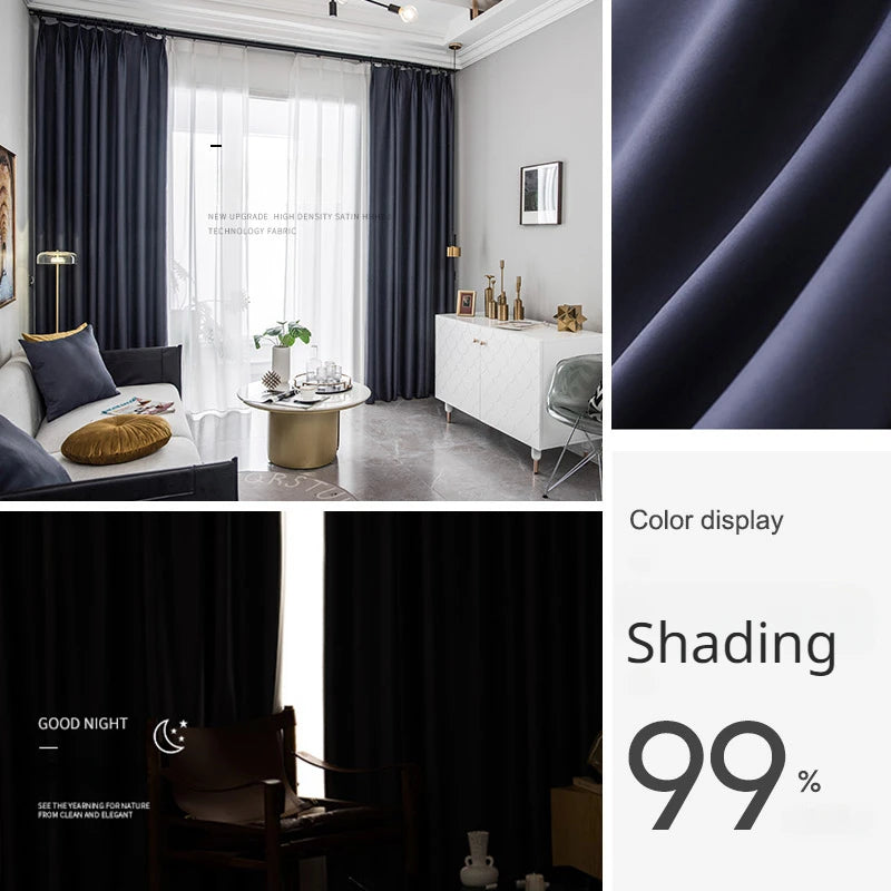 Rideau occultant épais style moderne minimaliste salon chambre - vue 19 sur 19