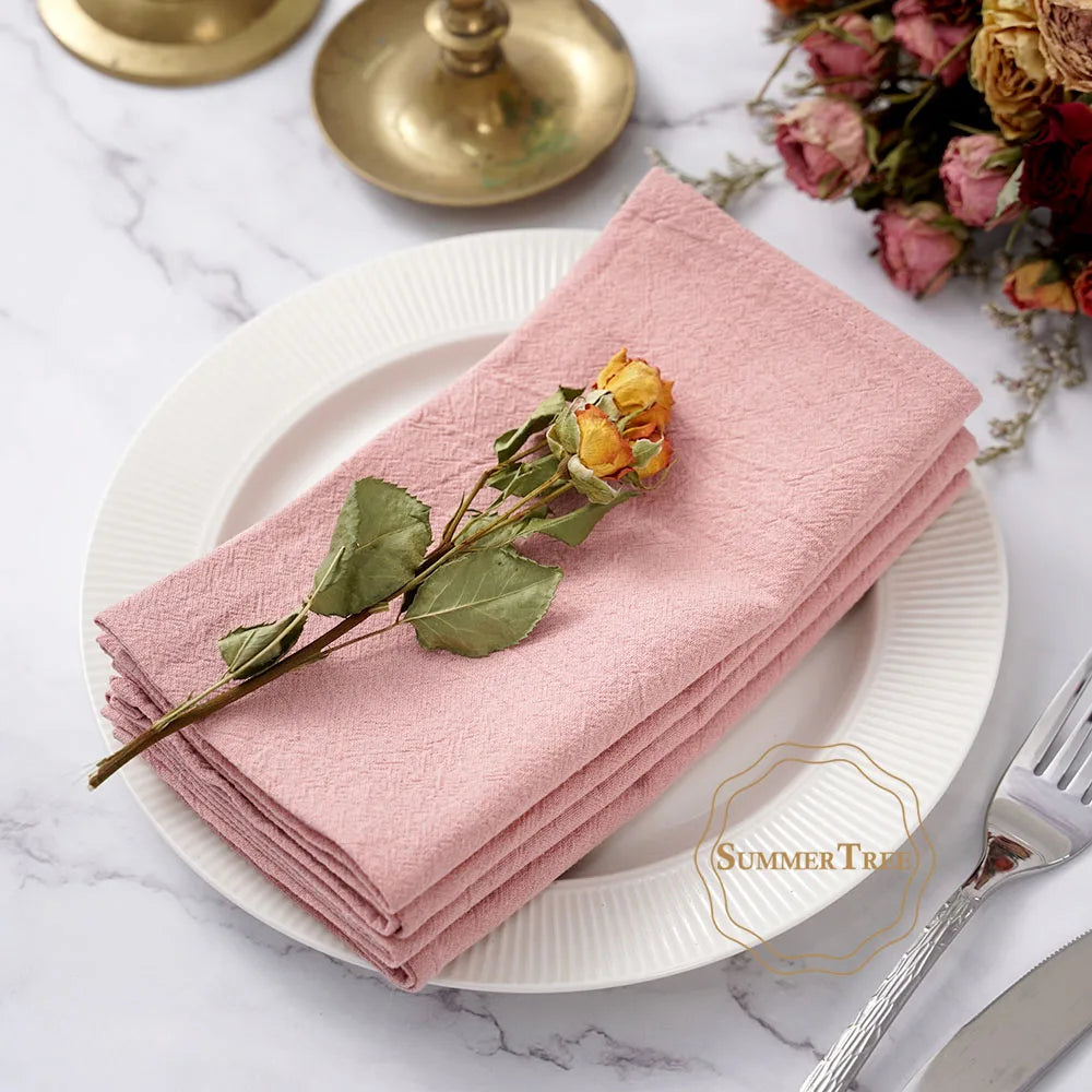 Serviette de table coton uni lavable lot 24 - vue 4 sur 7