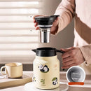 Theiere isotherme panda inox 1l grande capacite maison