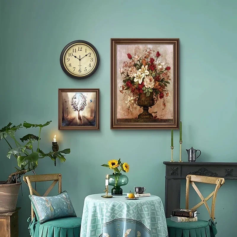 horloge murale rétro nordique silencieuse pour intérieur élégant - vue 8 sur 15