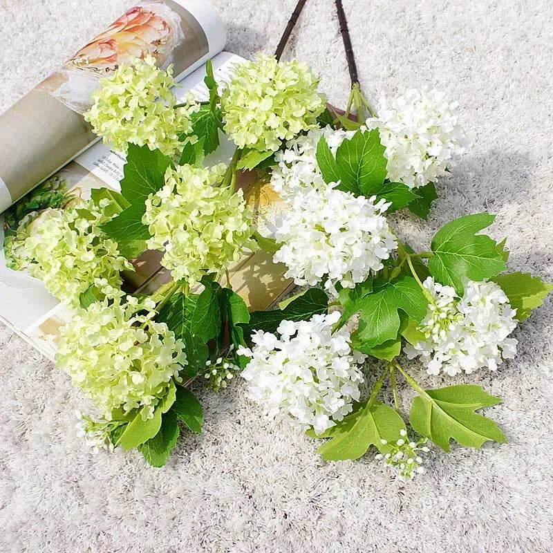 hortensia boule de neige luxe fleurs artificielles pour décoration intérieure - vue 3 sur 6