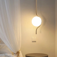 lampe suspendue verre blanc art déco câble
