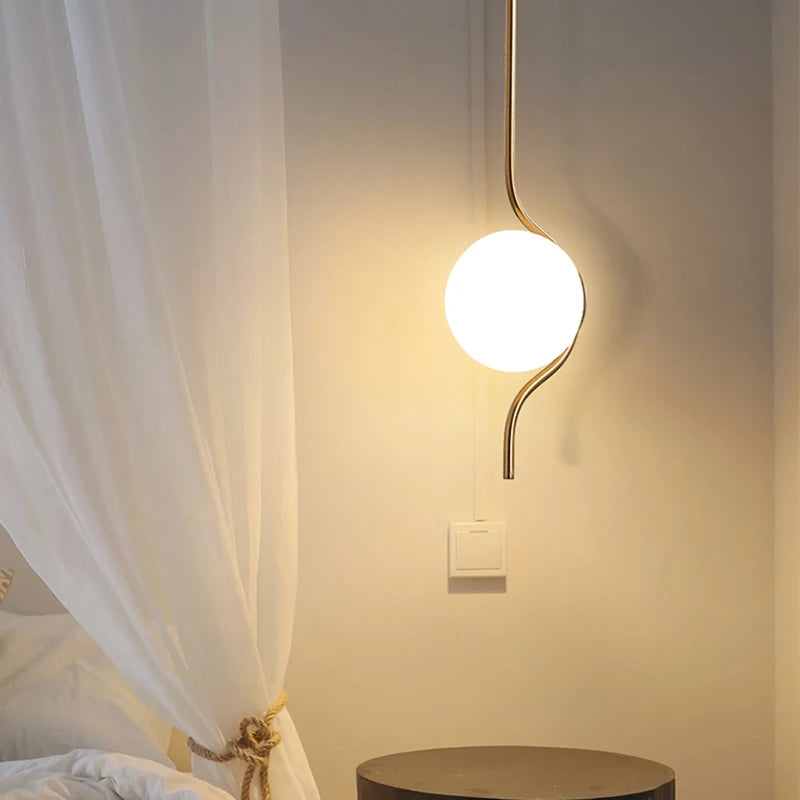 lampe suspendue verre blanc art déco câble