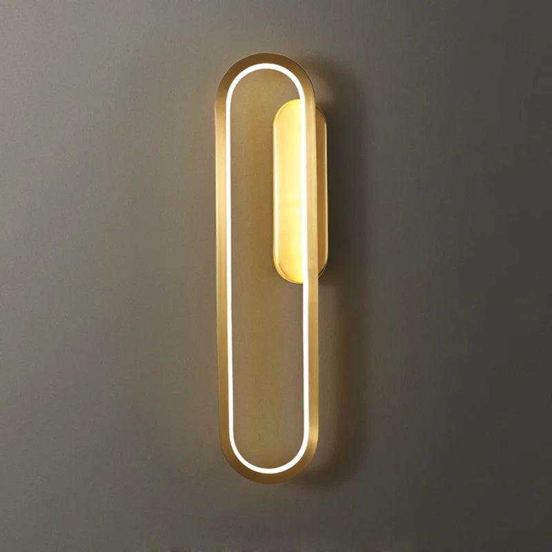 Applique murale nordique moderne en cuivre pour intérieur lumineux