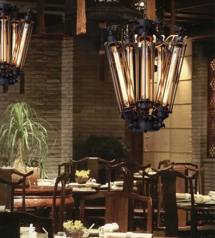 Edison ampoules lumières lustres suspension Art déco Abajur lumières noir moderne grandes lampes de Lustre créatives - vue 3 sur 6