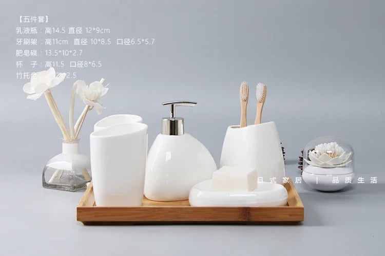 accessoires en céramique pour salle de bain complets et élégants - vue 4 sur 10