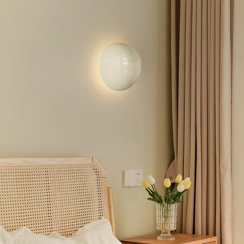 Applique murale led ronde nordique en métal décorative d'intérieur