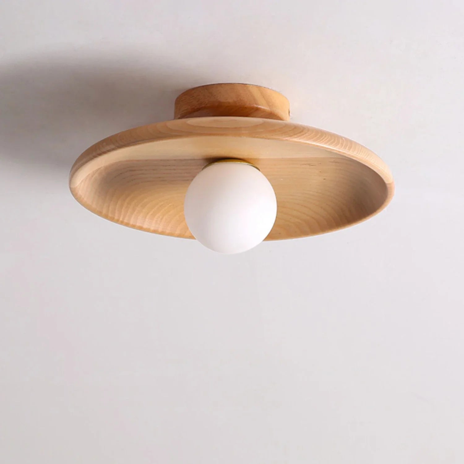 lampe de plafond led en bois moderne suspendue - vue 4 sur 12