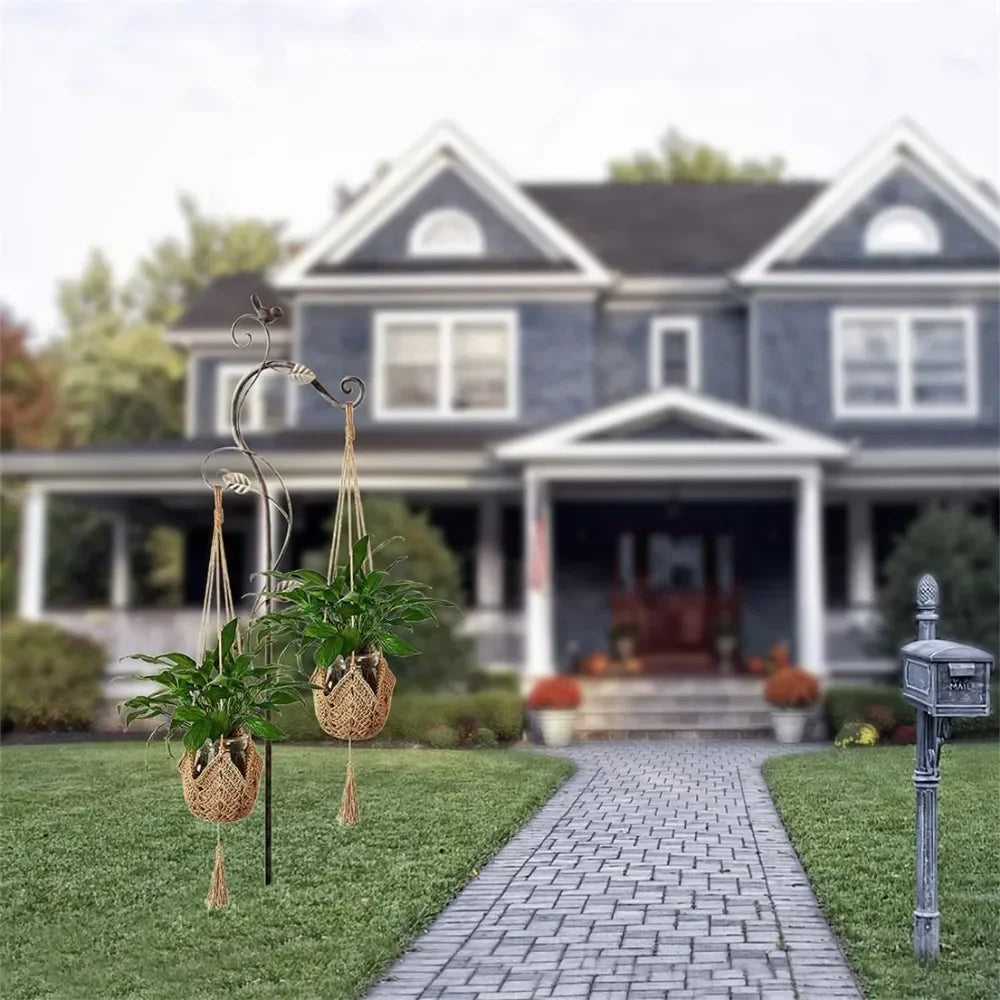 panier suspendu en macramé pour plantes décoratives - vue 7 sur 7