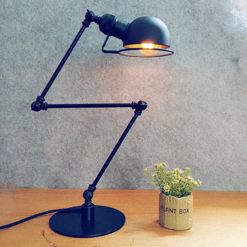 lampe à poser rétro en bronze style américain décorative - vue 4 sur 11
