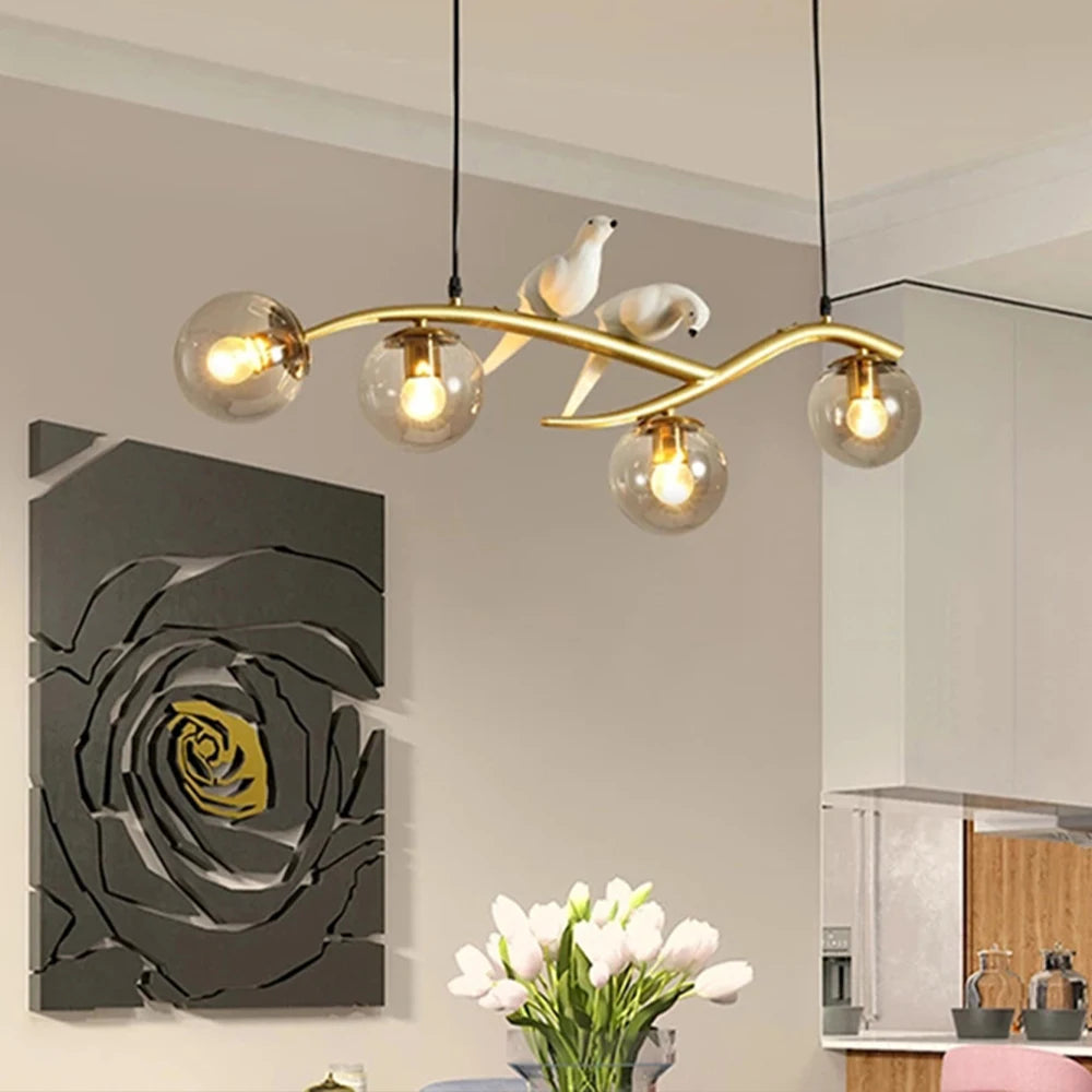 lustre nordique led oiseau suspension éclairage décoratif