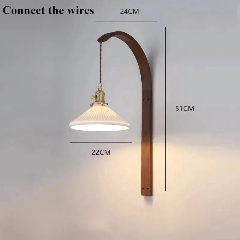 lampe moderne en bois de noyer avec lumière led décorative - vue 8 sur 21