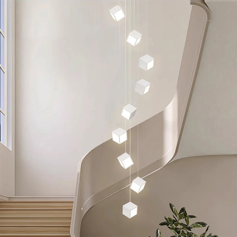 lustre minimaliste moderne pour escalier duplex rotatif