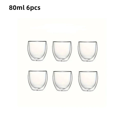 Tasses expresso verre double paroi isolante 80 450ml