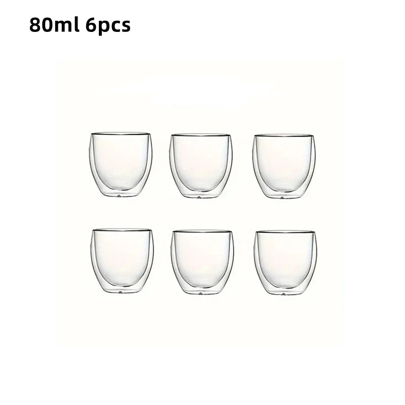 Tasses expresso verre double paroi isolante 80 450ml