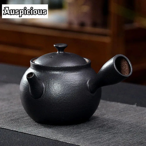 Theiere japonaise artisanale ceramique poignee laterale 150ml infuseur