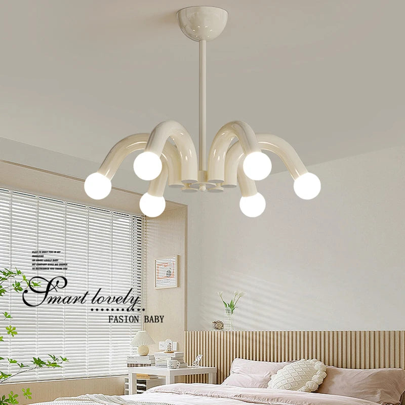 lustre romantique en métal avec conduite d'eau led pour intérieur