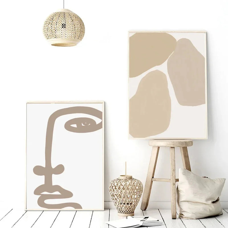 affiches abstraites de visage de fille en ligne pour déco murale