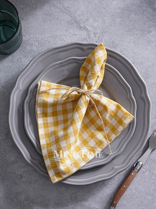 Serviette de table coton motif vichy style campagne