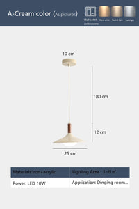 suspension led moderne avec protection oculaire en fer et acrylique