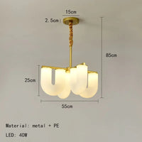 suspension led en acrylique en forme de u suspension décorative