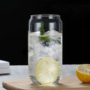 Verre canette borosilicate avec couvercle bambou et paille