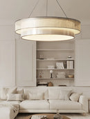 lustre circulaire style chinois zen en tissu pour ingénierie