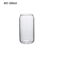 Tasse verre canette couvercle bambou paille borosilicate