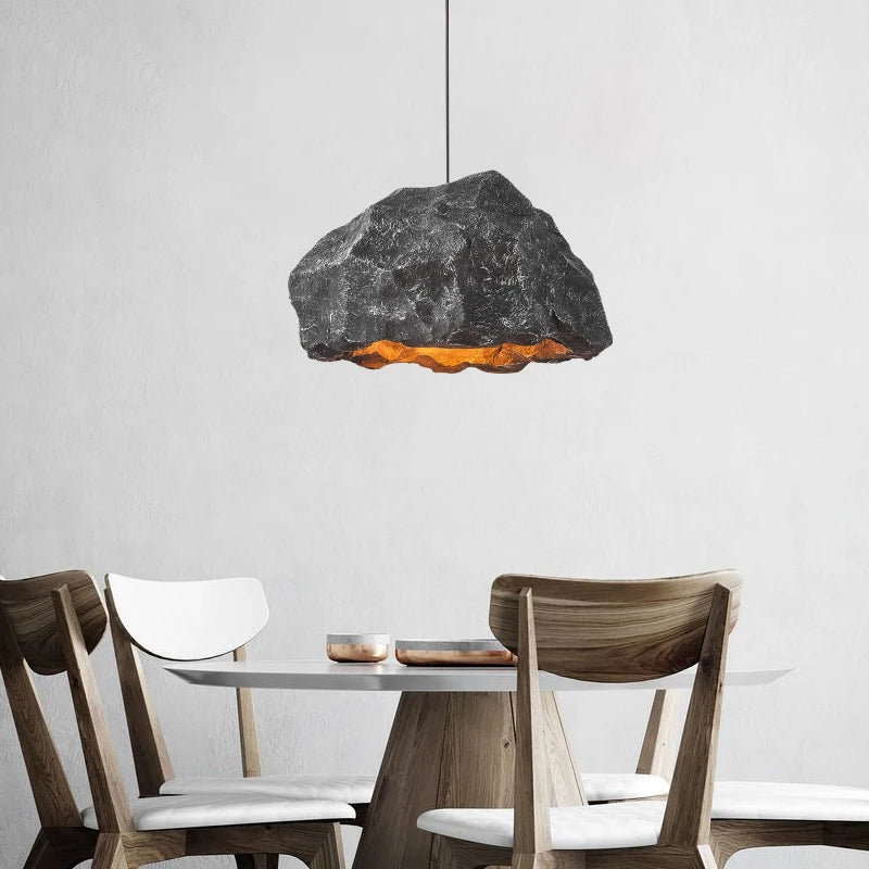 lustre design de créateur nordique lampe personnalisée imitation roche micro ciment style japonais lampe de pédant faite à la main - vue 11 sur 10
