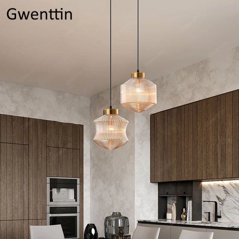 suspension en verre teinté pour décoration intérieure moderne - vue 6 sur 8