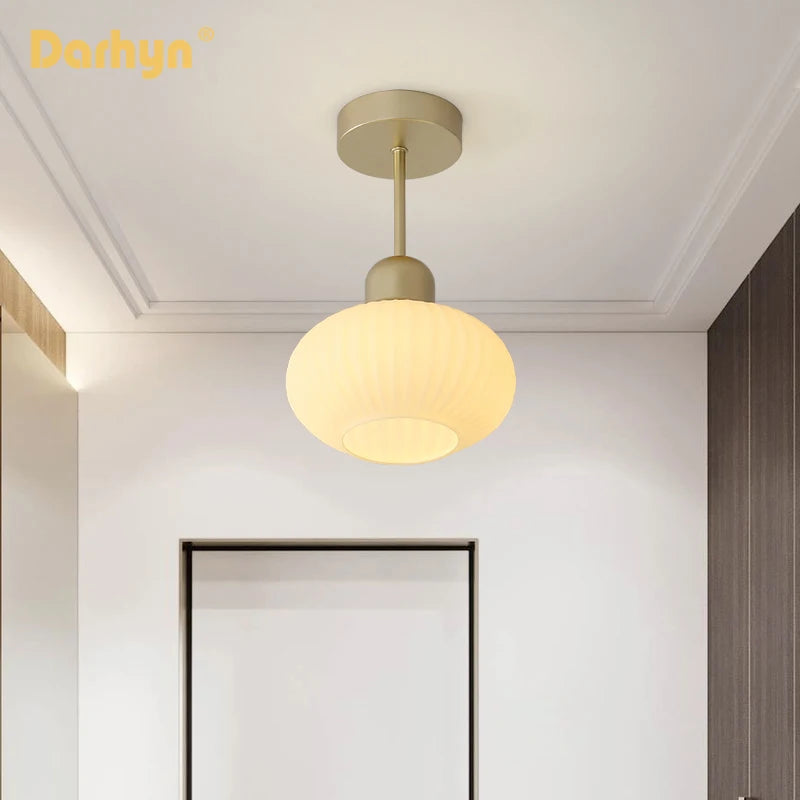 Suspension en verre nordique décor à la maison salon lampes suspendues chambre cuisine éclairage lumières en céramique café luminaire - vue 4 sur 7