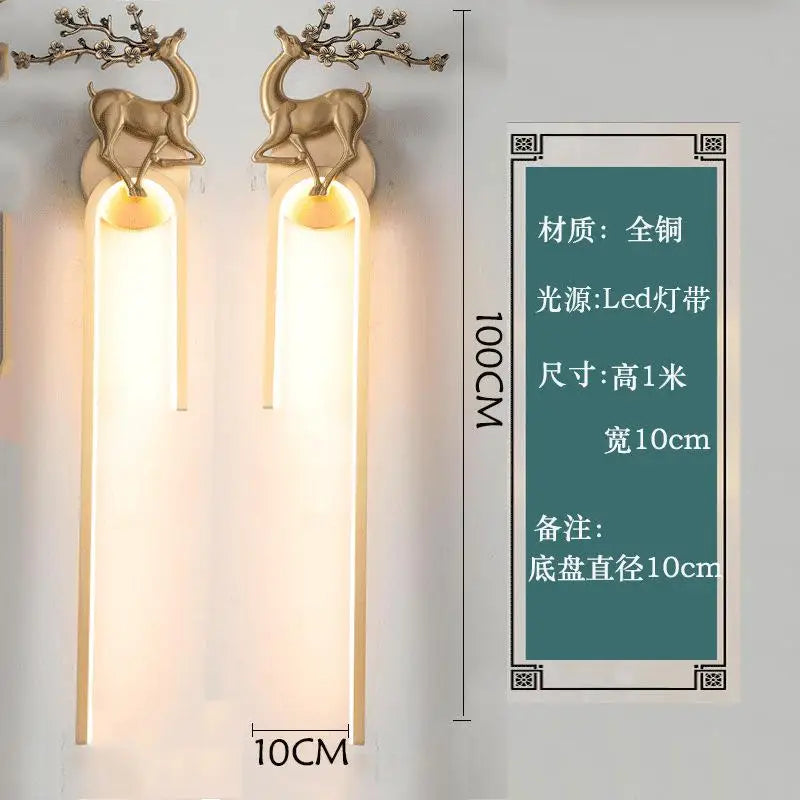 applique murale en cuivre style chinois pour éclairage intérieur - vue 14 sur 15