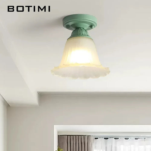 botimi plafonniers campagne verre dépoli métal vert luminaires balcon