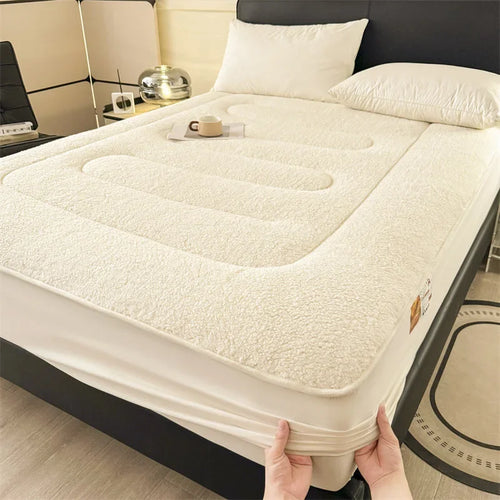 matelas épais en laine d'agneau lavable à température constante