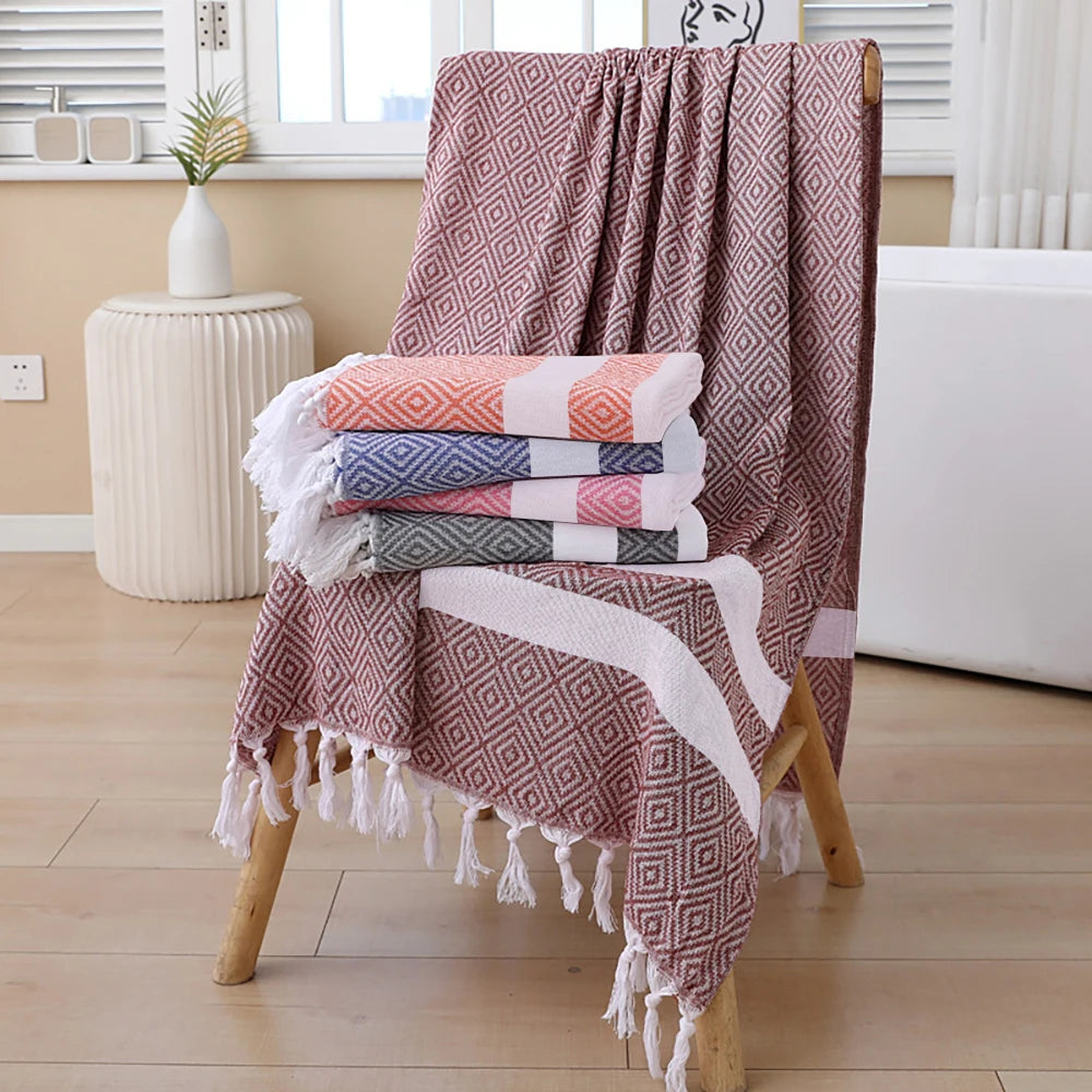 Serviette de plage turque coton motif imprime 180cm - vue 3 sur 7