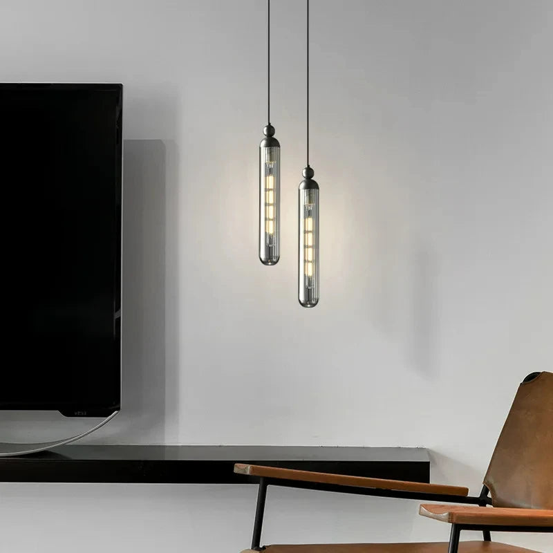 lustre nordique en verre avec cordon réglable et